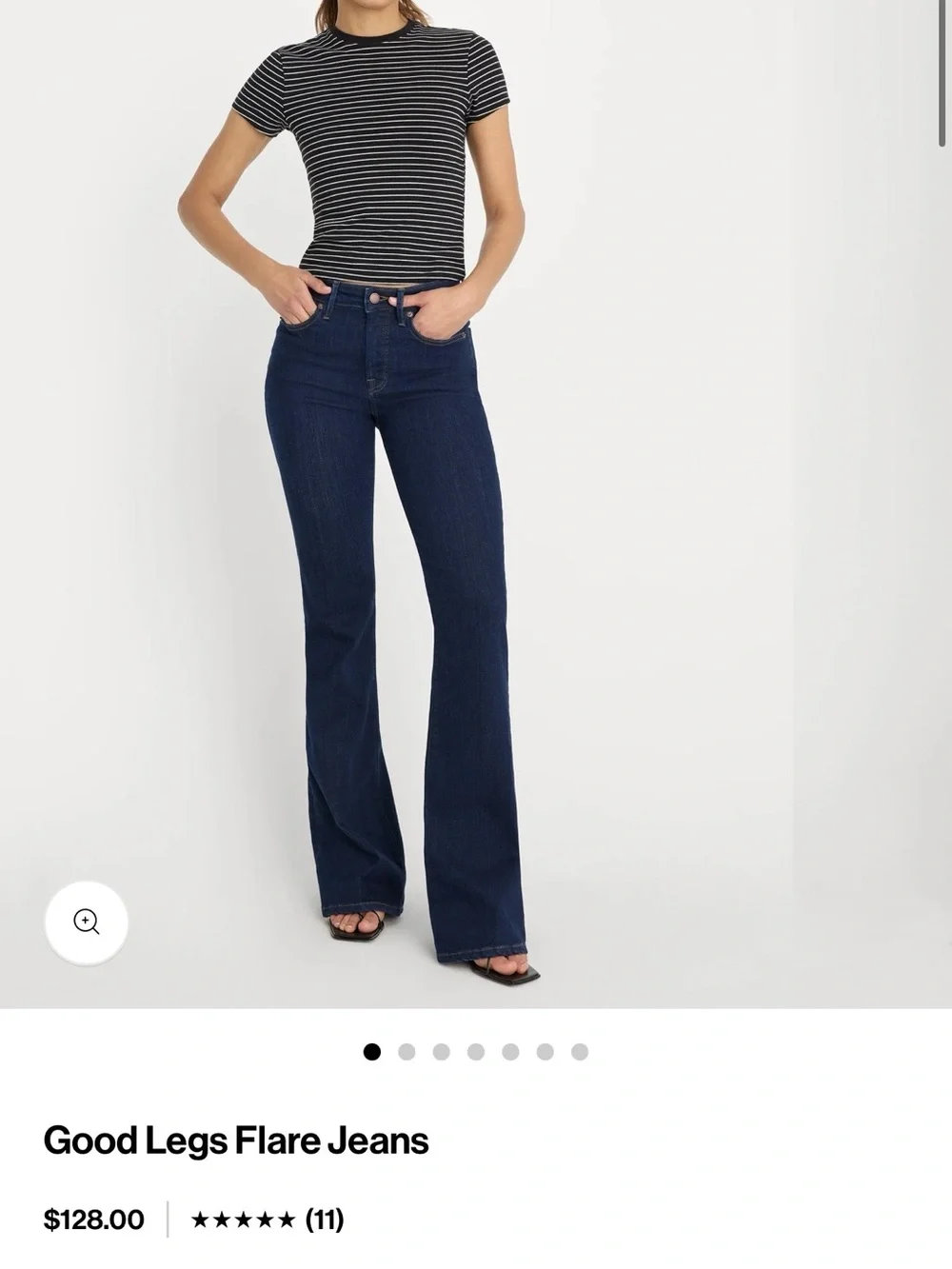 Good American Dark Blue Good Legs Flare Jeans